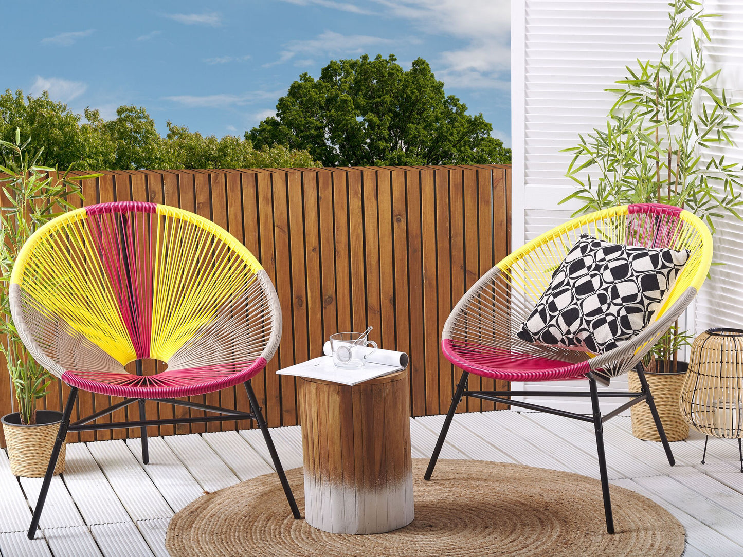 Gartenstuhl 2er Set ACAPULCO Polyrattan Gelb