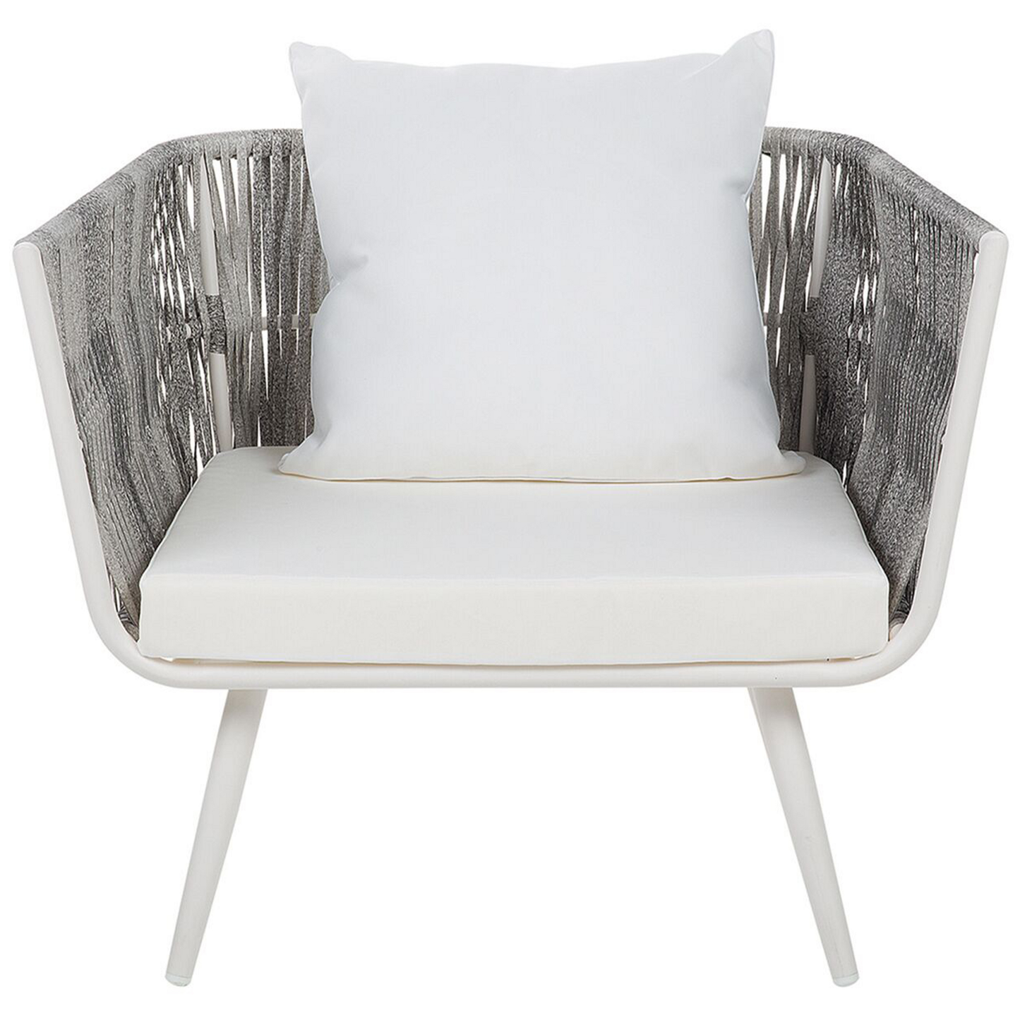 Lounge Set mit Tisch 4-Sitzer RAGUSA Polyrattan Cremeweiss