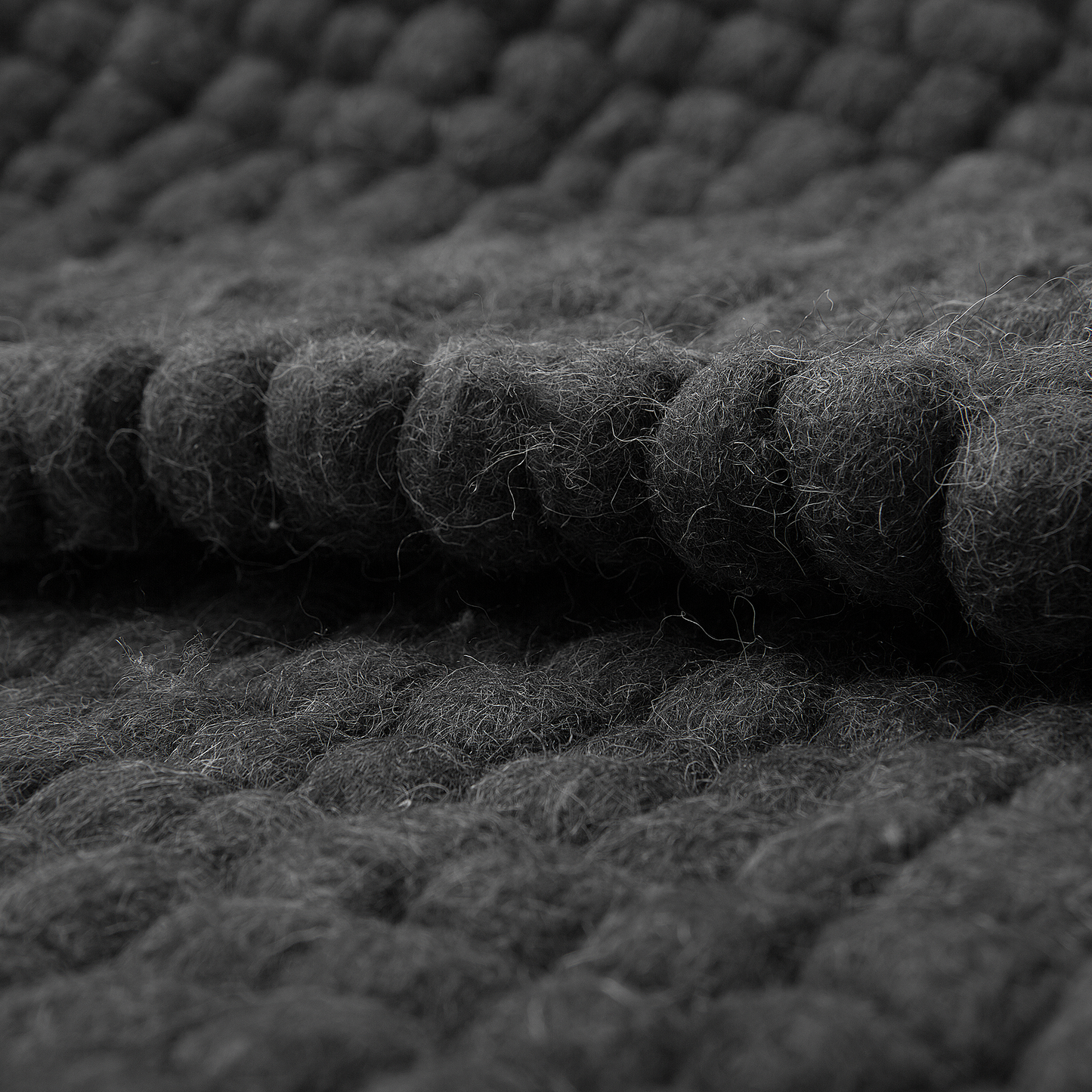 Filzkugelteppich dunkelgrau 160 x 230 cm AMDO