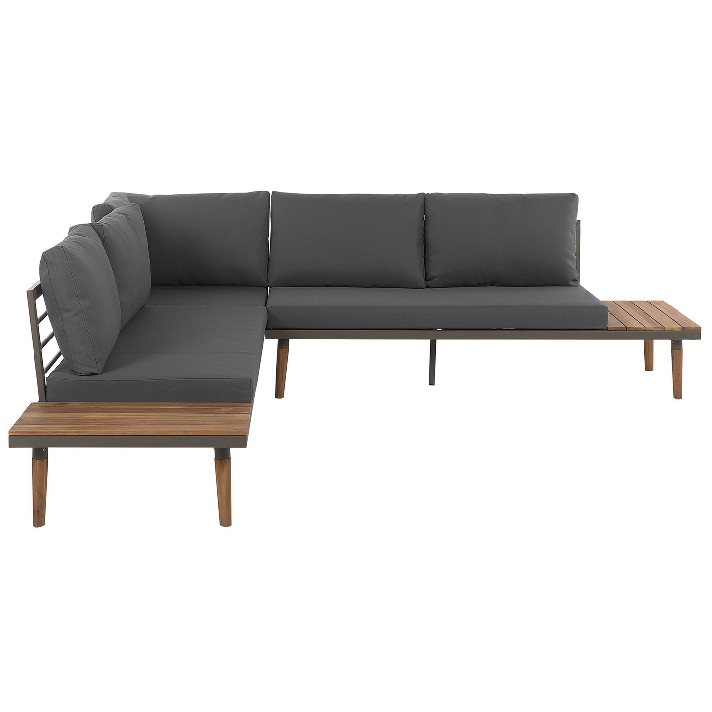 Garten Ecksofa mit Tisch 5-Sitzer CORATO Akazienholz Grau