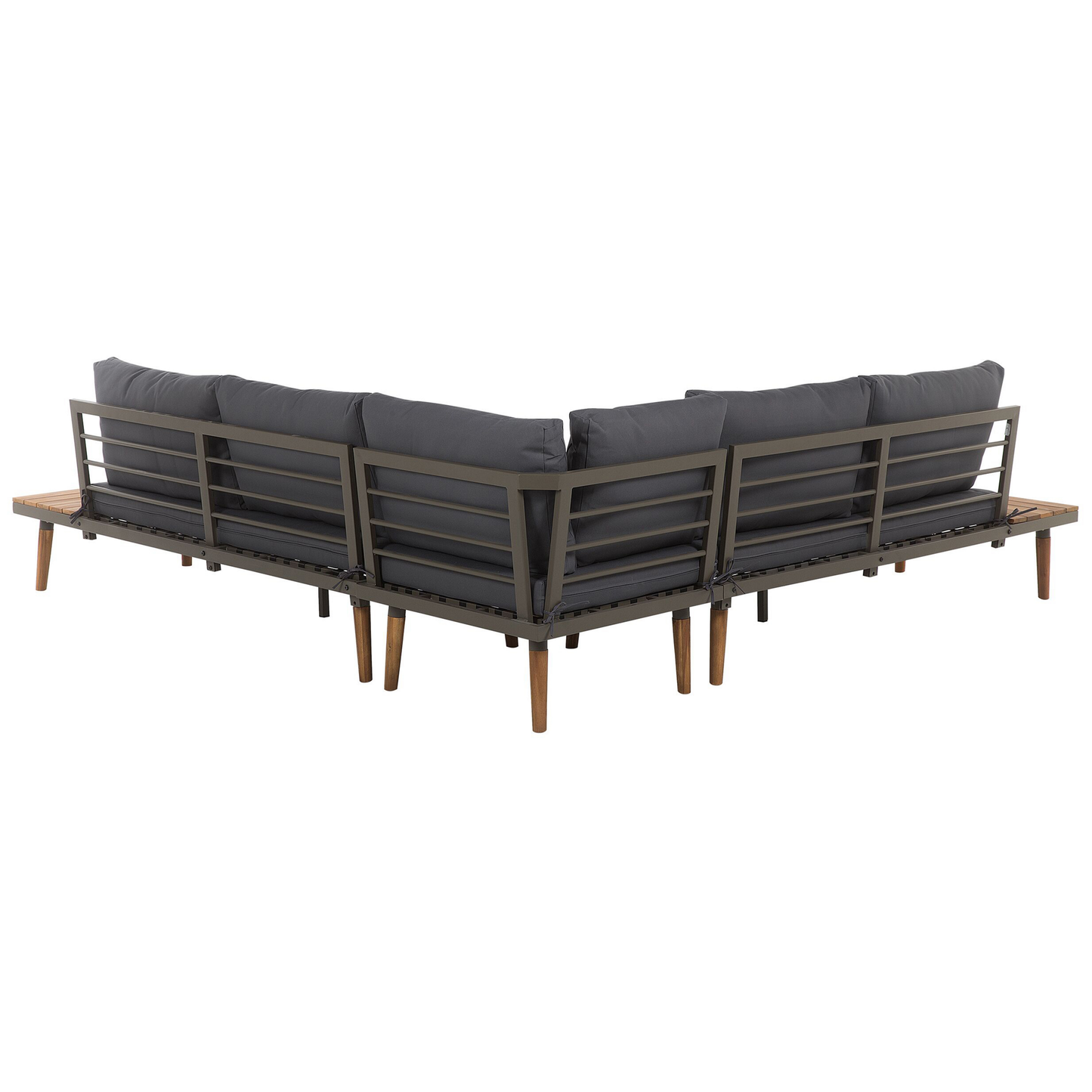 Garten Ecksofa mit Tisch 5-Sitzer CORATO Akazienholz Grau