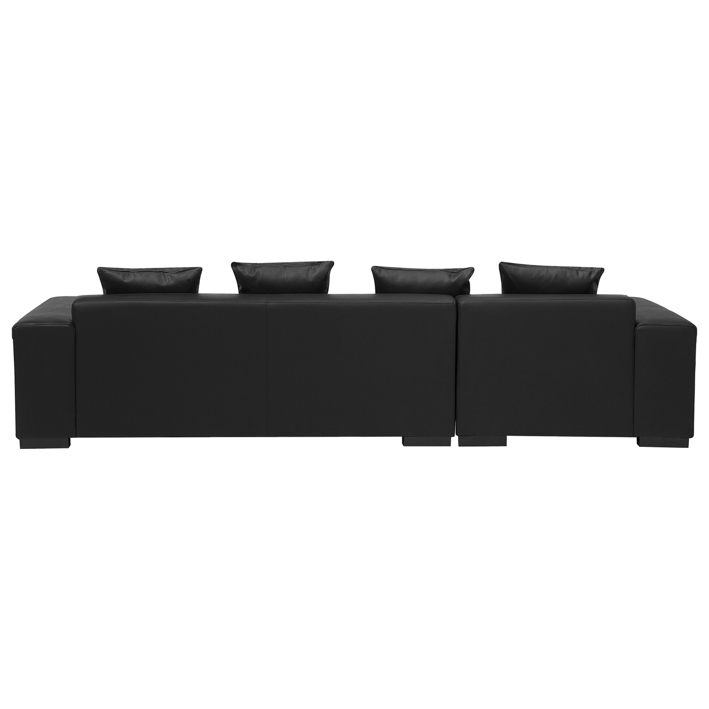 4-Sitzer Ecksofa Leder schwarz rechtsseitig LUNGO
