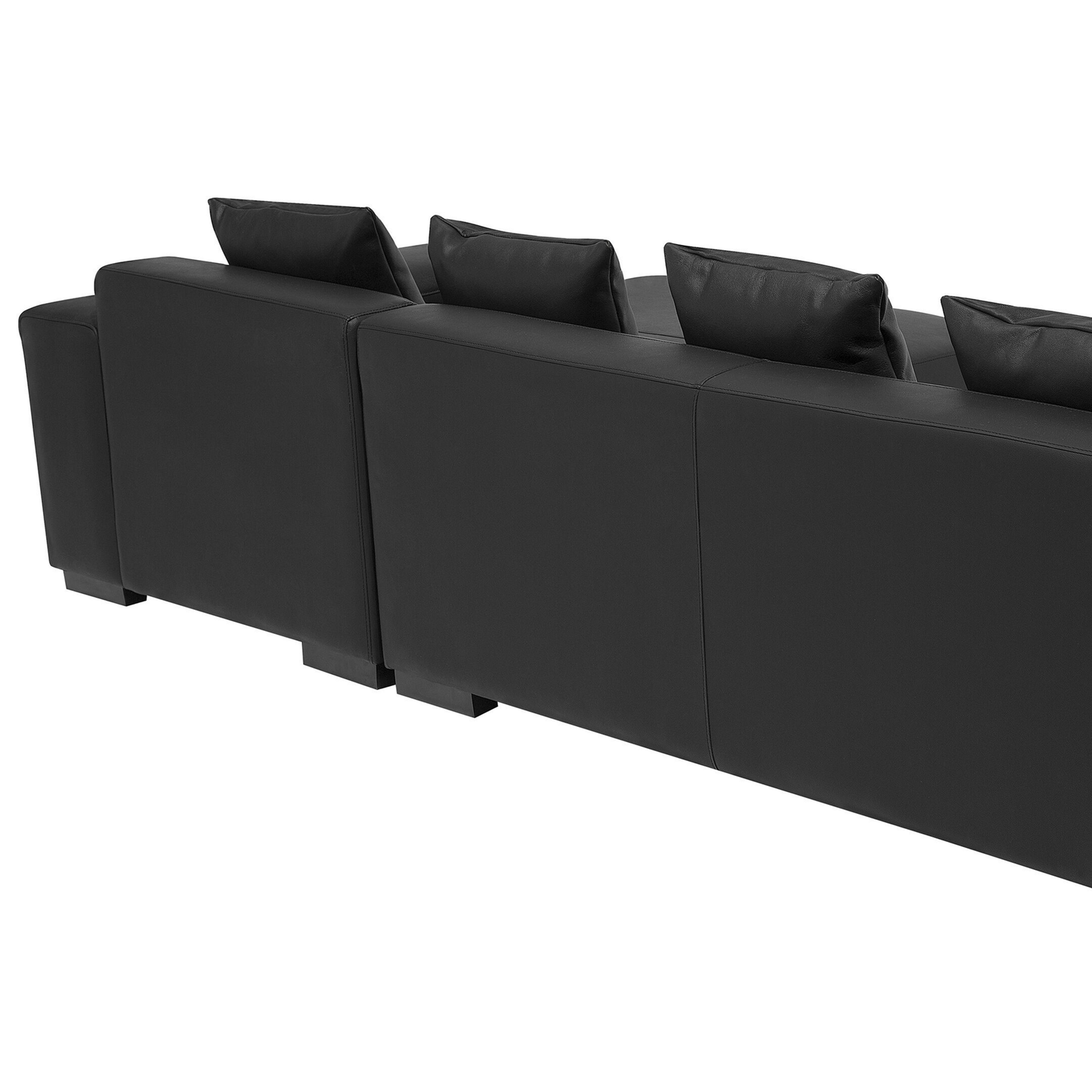 4-Sitzer Sofa Leder schwarz linksseitig LUNGO