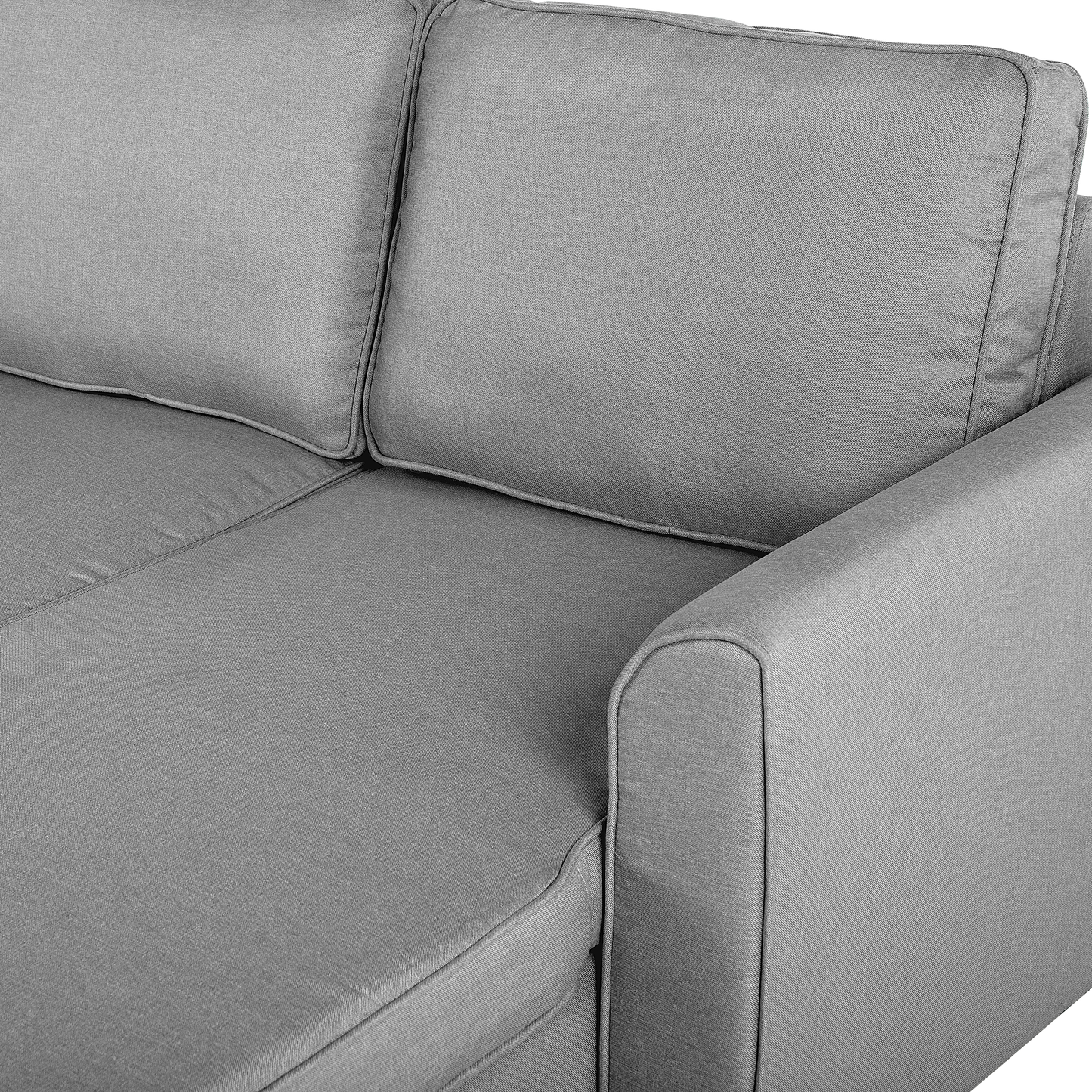 Ecksofa mit Schlaffunktion Polsterbezug hellgrau linksseitig NESNA
