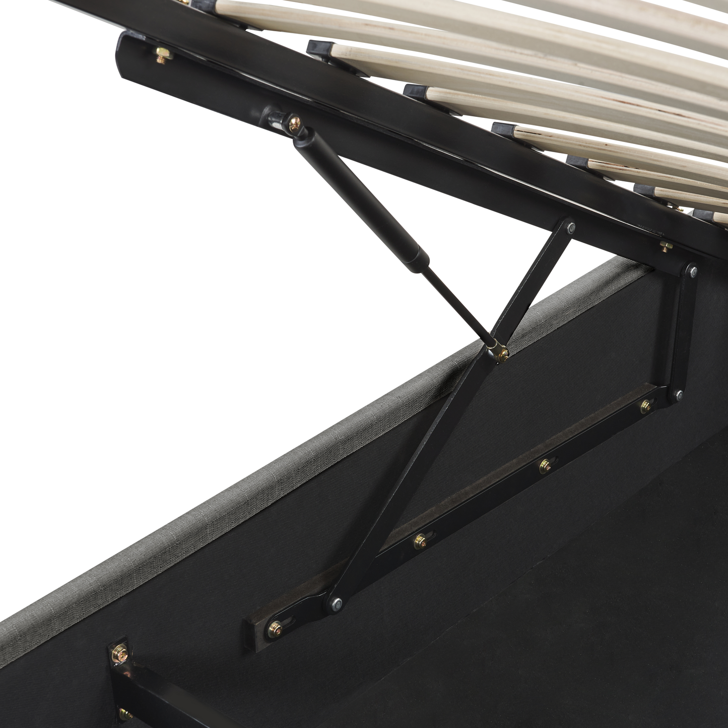 Bett mit Stauraum Stoff DINAN 160 x 200 cm Dunkelgrau