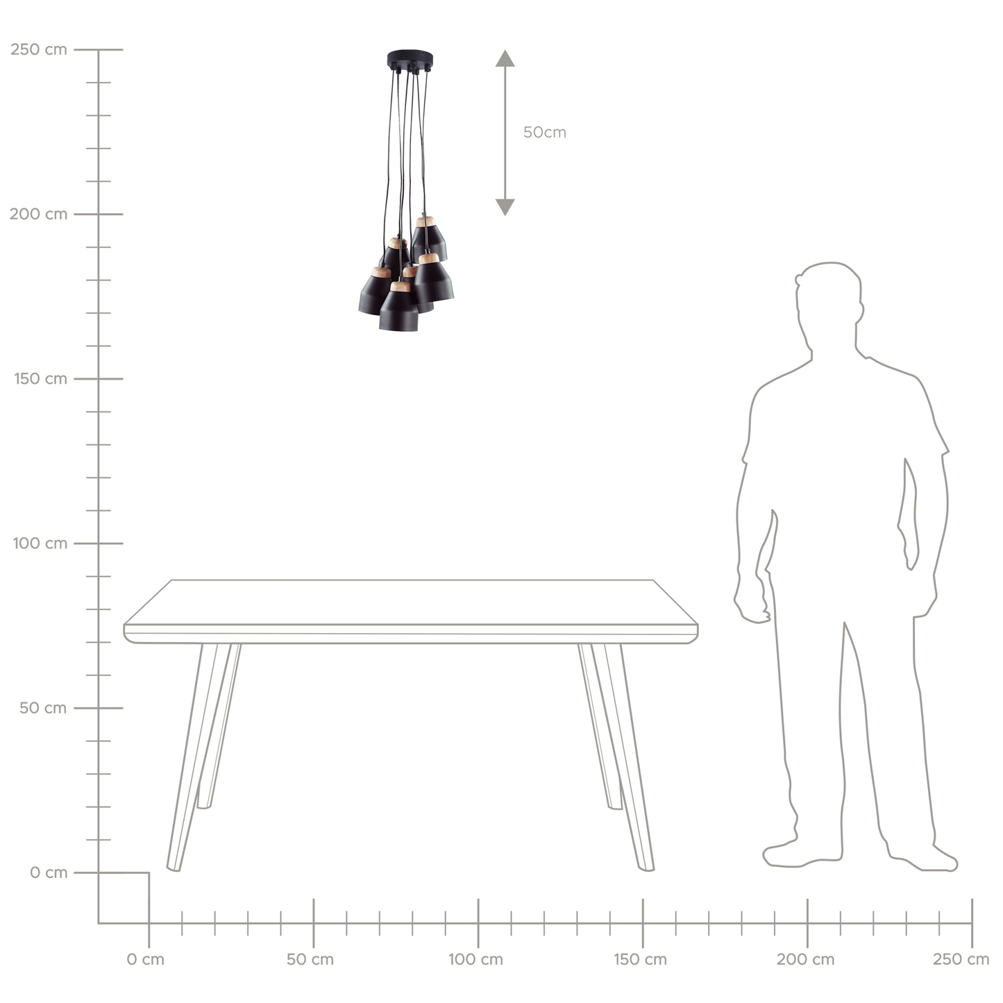 Hängelampe CESTOS Metall Schwarz