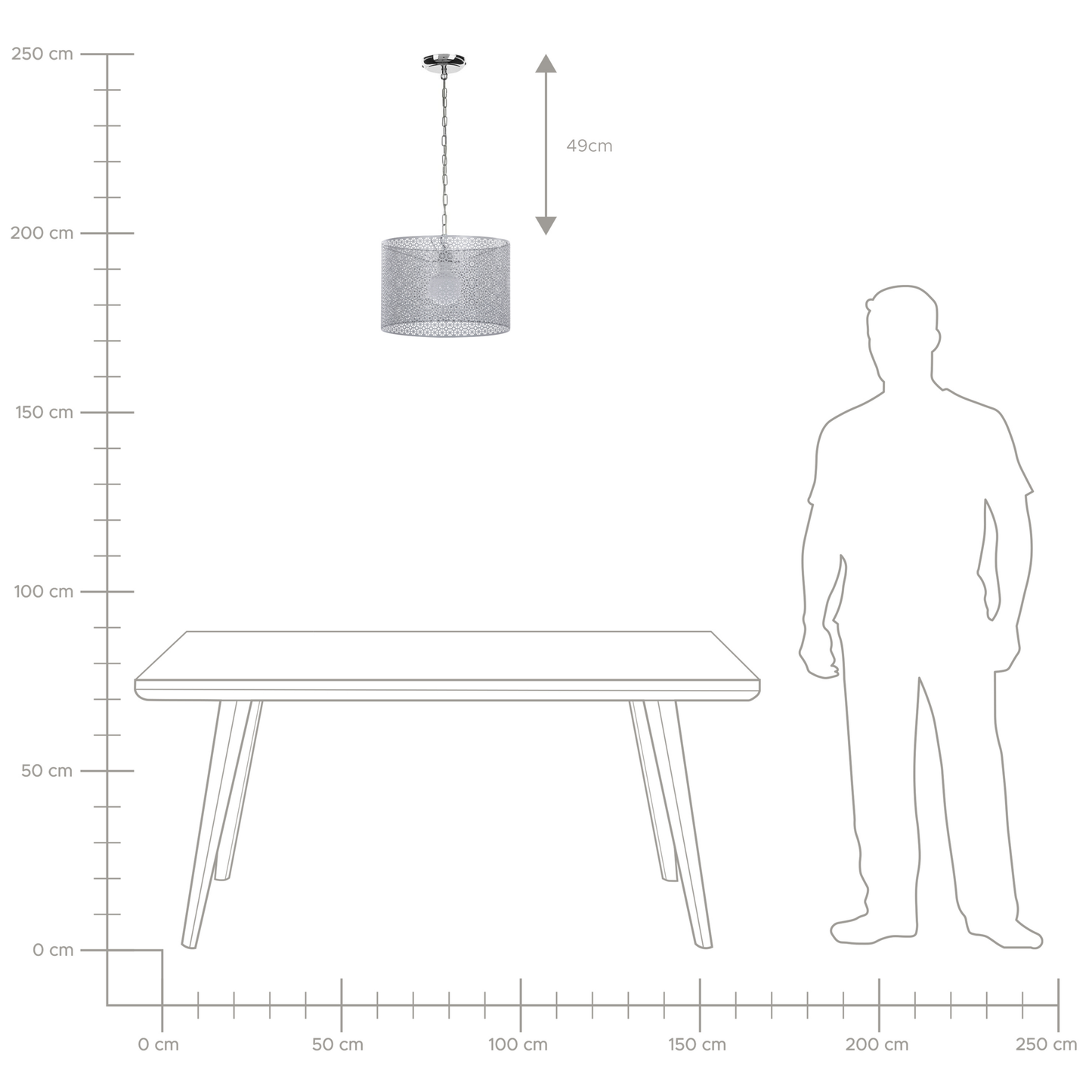Hängelampe MEZEN Metall Grau