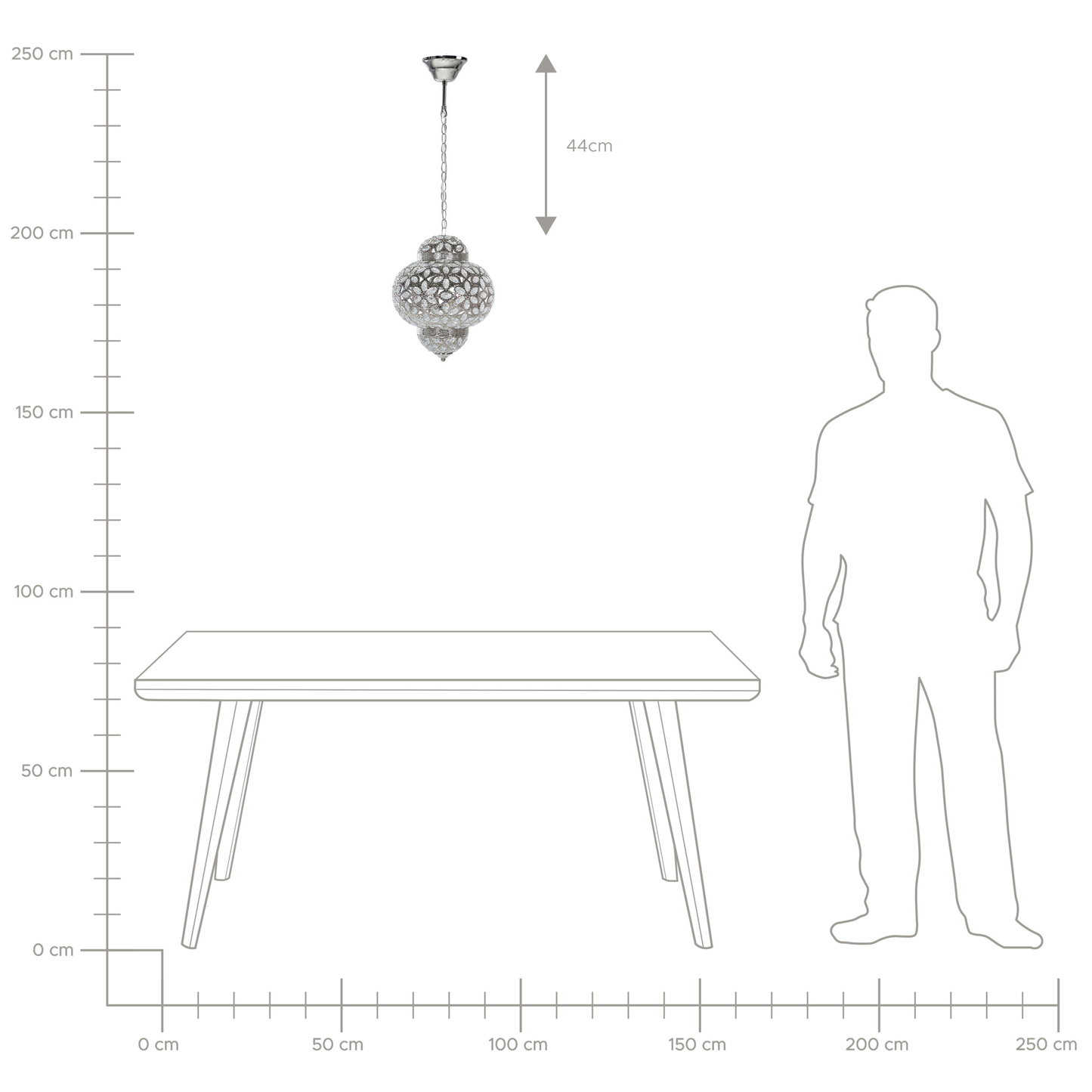 Hängelampe Nickel Blumenmuster BANDAMA