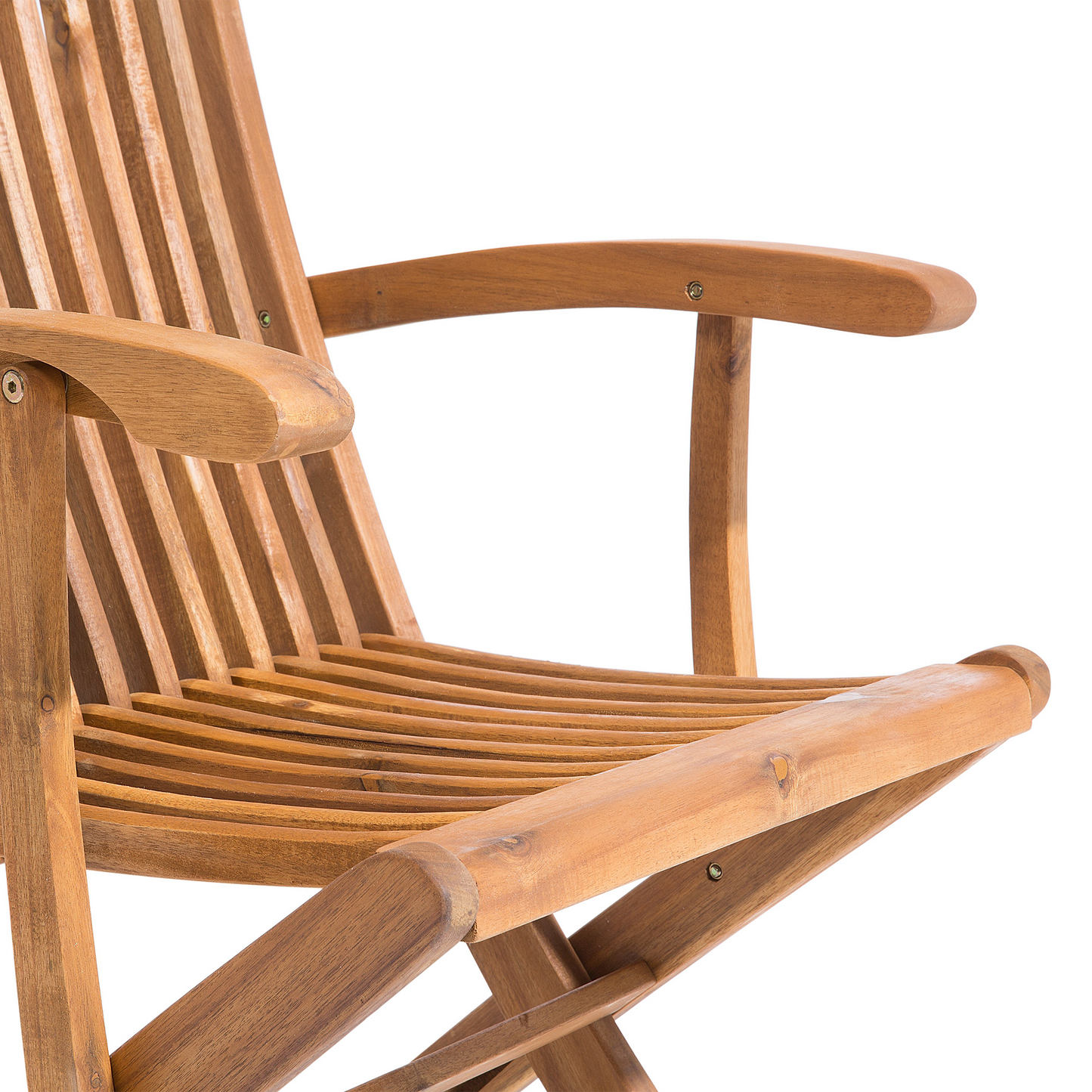 Set mit 2 Stühlen und Sitzkissen MAUI Akazienholz Cremeweiss