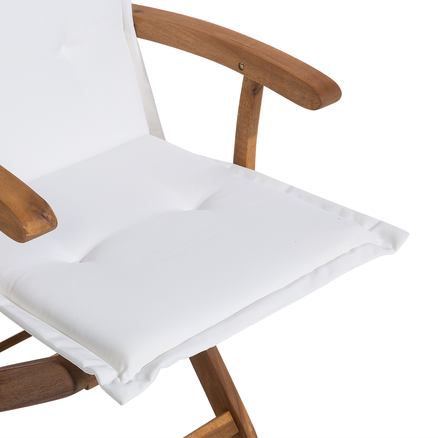 Set mit 2 Stühlen und Sitzkissen MAUI Akazienholz Cremeweiss