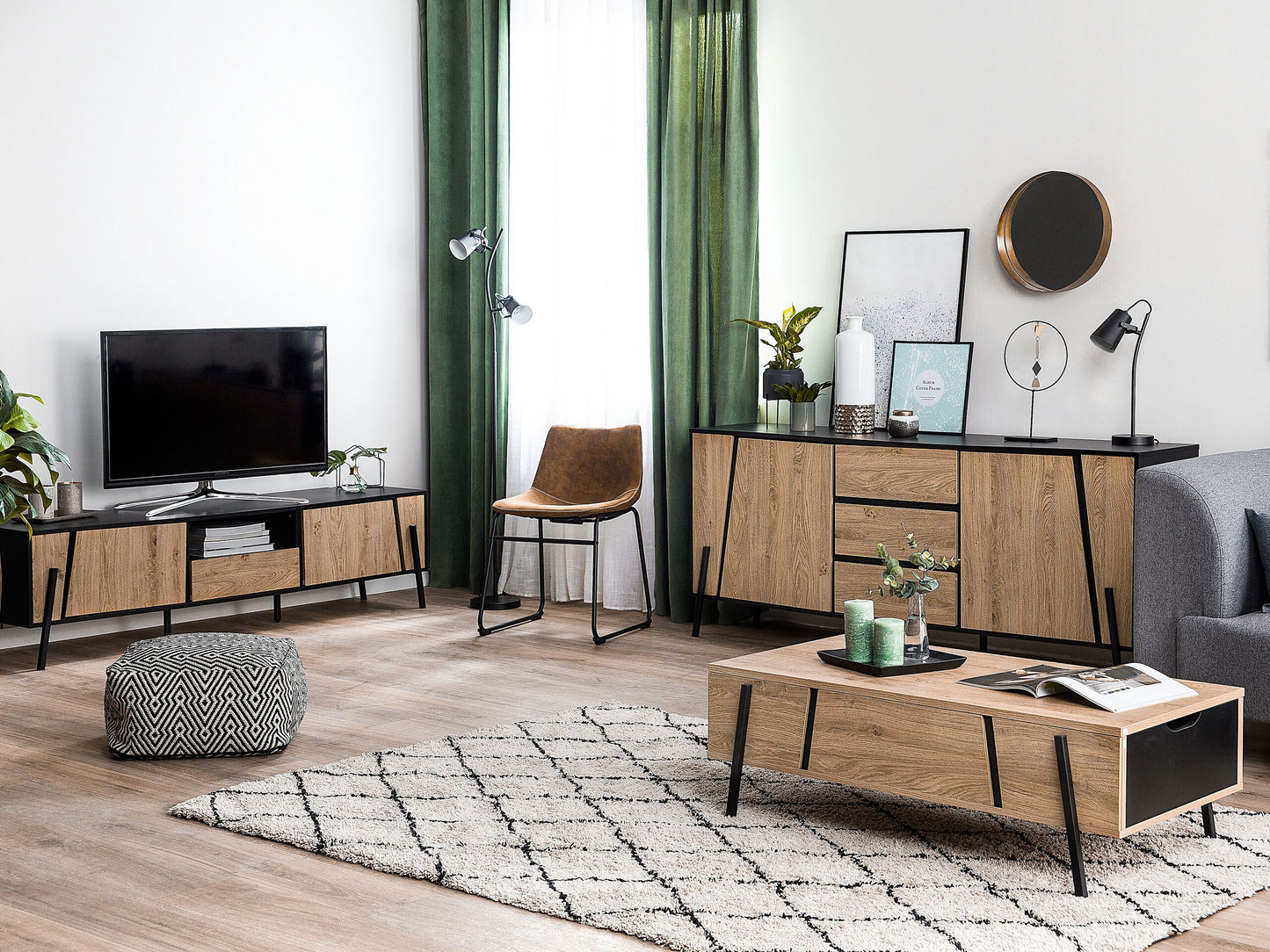 TV-Möbel BLACKPOOL Braun / Schwarz