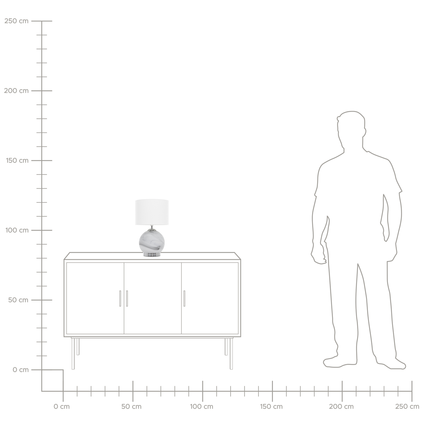 Tischleuchte UELE Metall Hellgrau