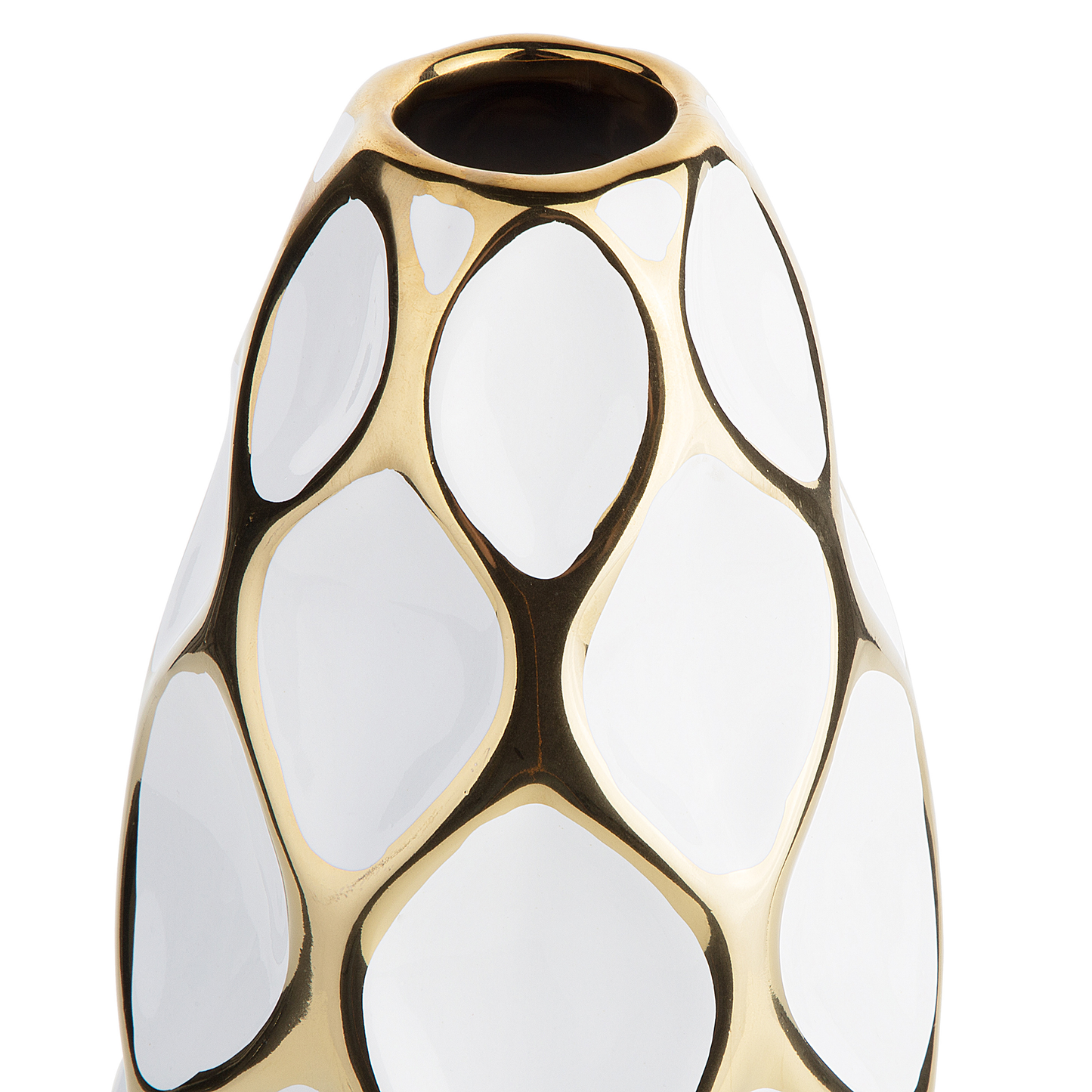 Blumenvase AVILA Steinzeug 36 cm Weiss