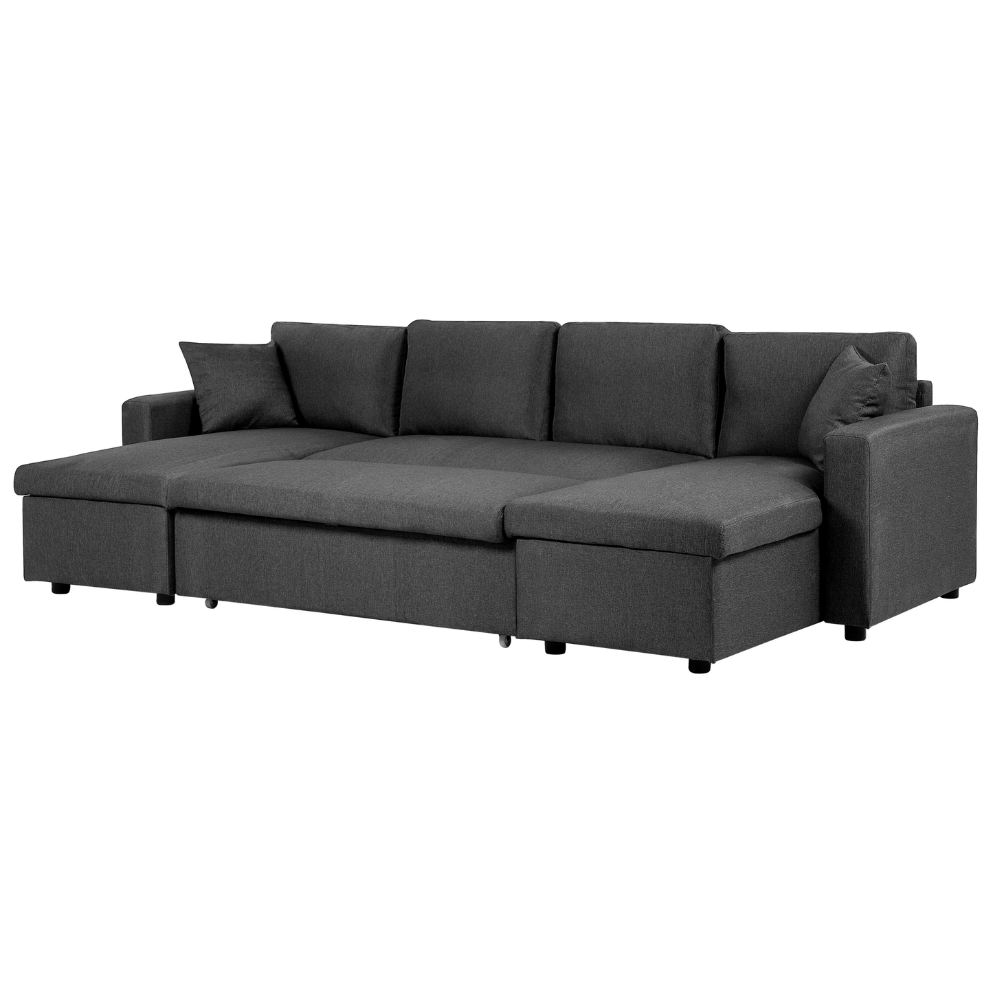 Schlafsofa 5-Sitzer Polsterbezug dunkelgrau SOMMEN