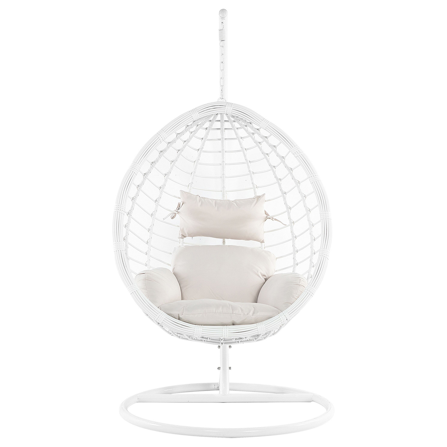Hängesessel mit Gestell FANO Polyrattan Weiss