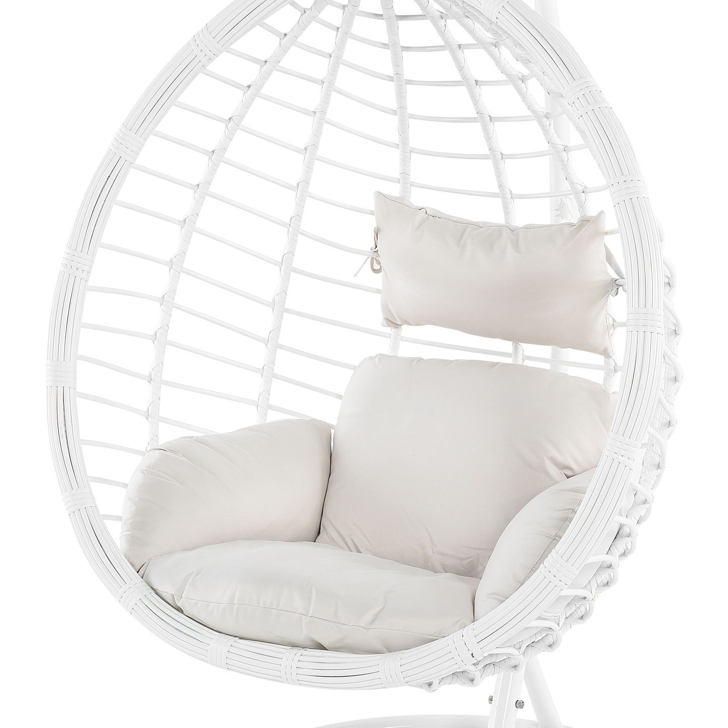 Hängesessel mit Gestell FANO Polyrattan Weiss