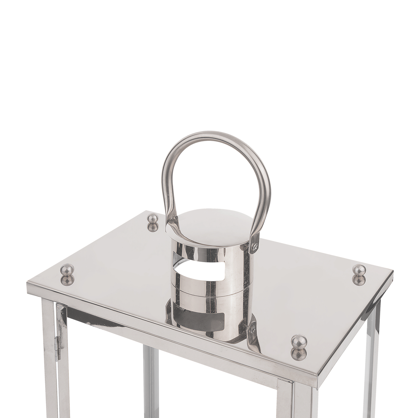 Laterne Edelstahl silber 39 cm mit Tragegriff TENERIFE