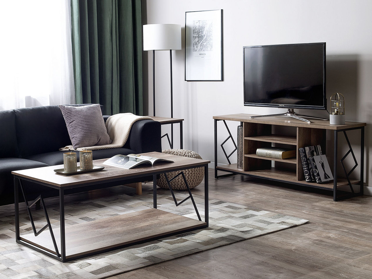 TV-Möbel FORRES Braun / Schwarz