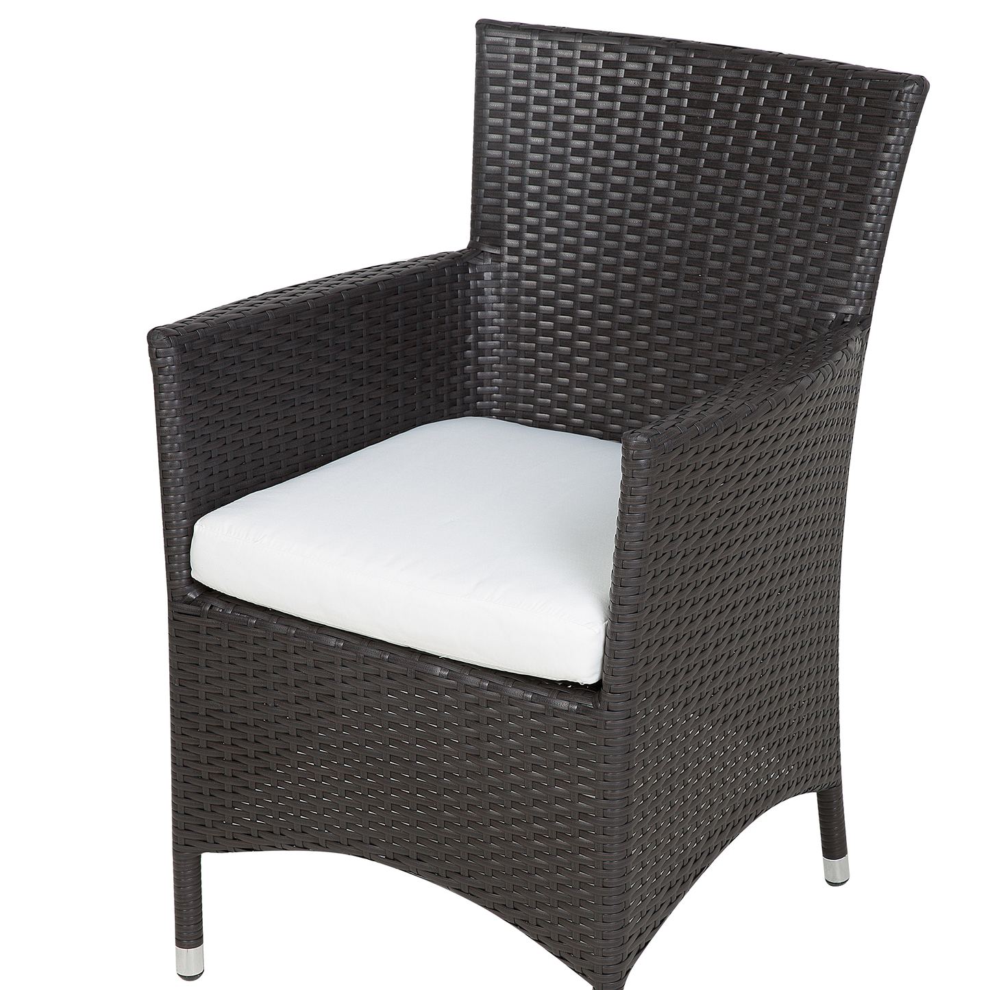 Set mit 2 Stühlen und Sitzkissen ITALY Polyrattan Dunkelbraun