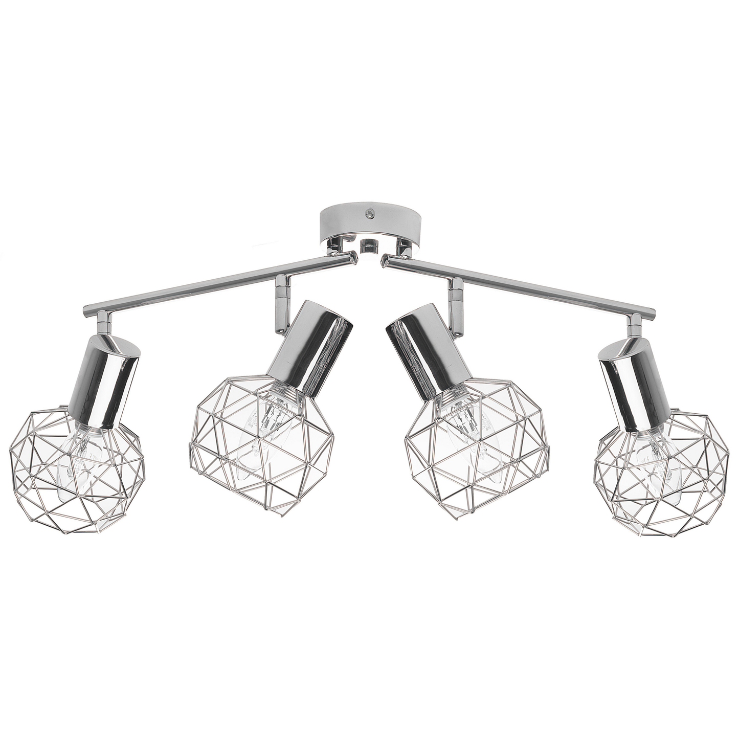 Deckenleuchte silber 4-flammig Gitter CHENAB