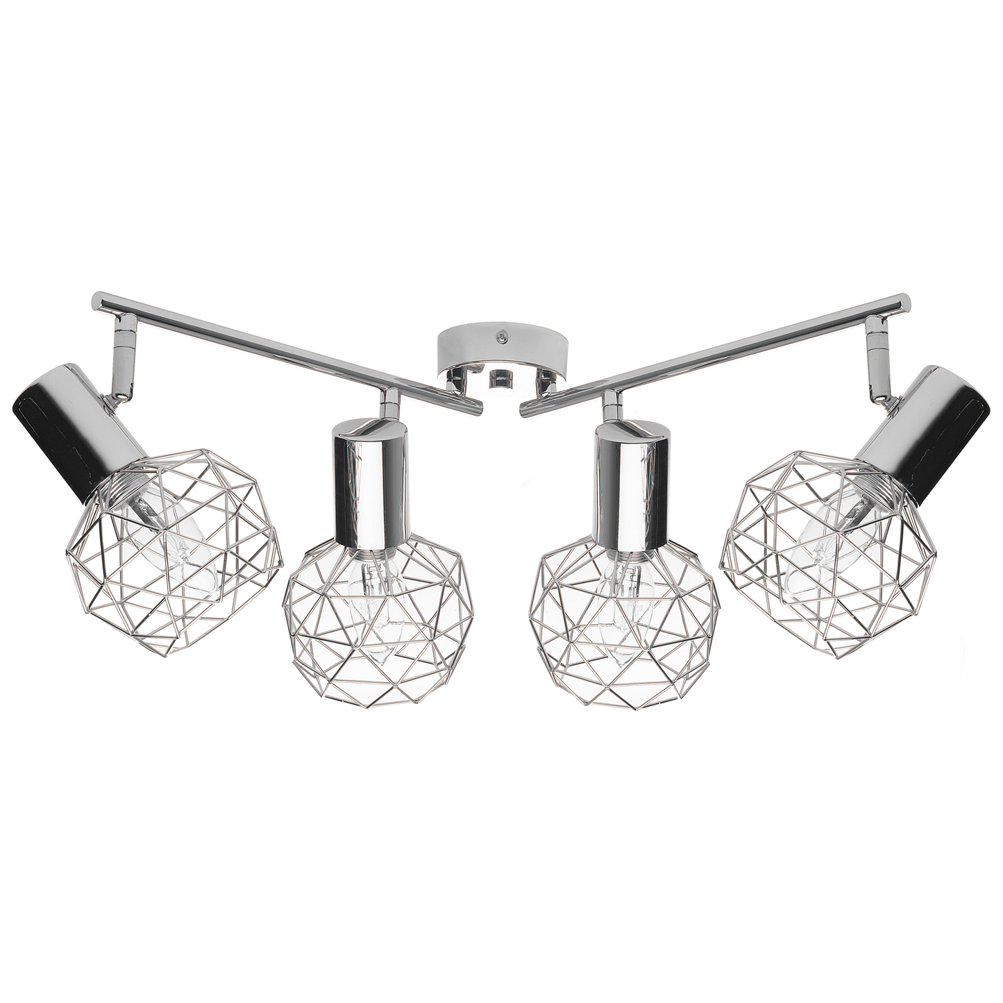 Deckenleuchte silber 4-flammig Gitter CHENAB