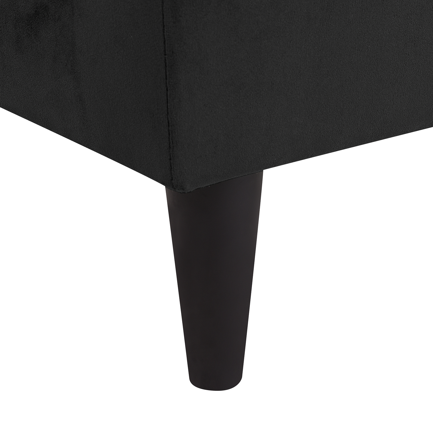 Chaiselongue Samtstoff schwarz linksseitig LUIRO