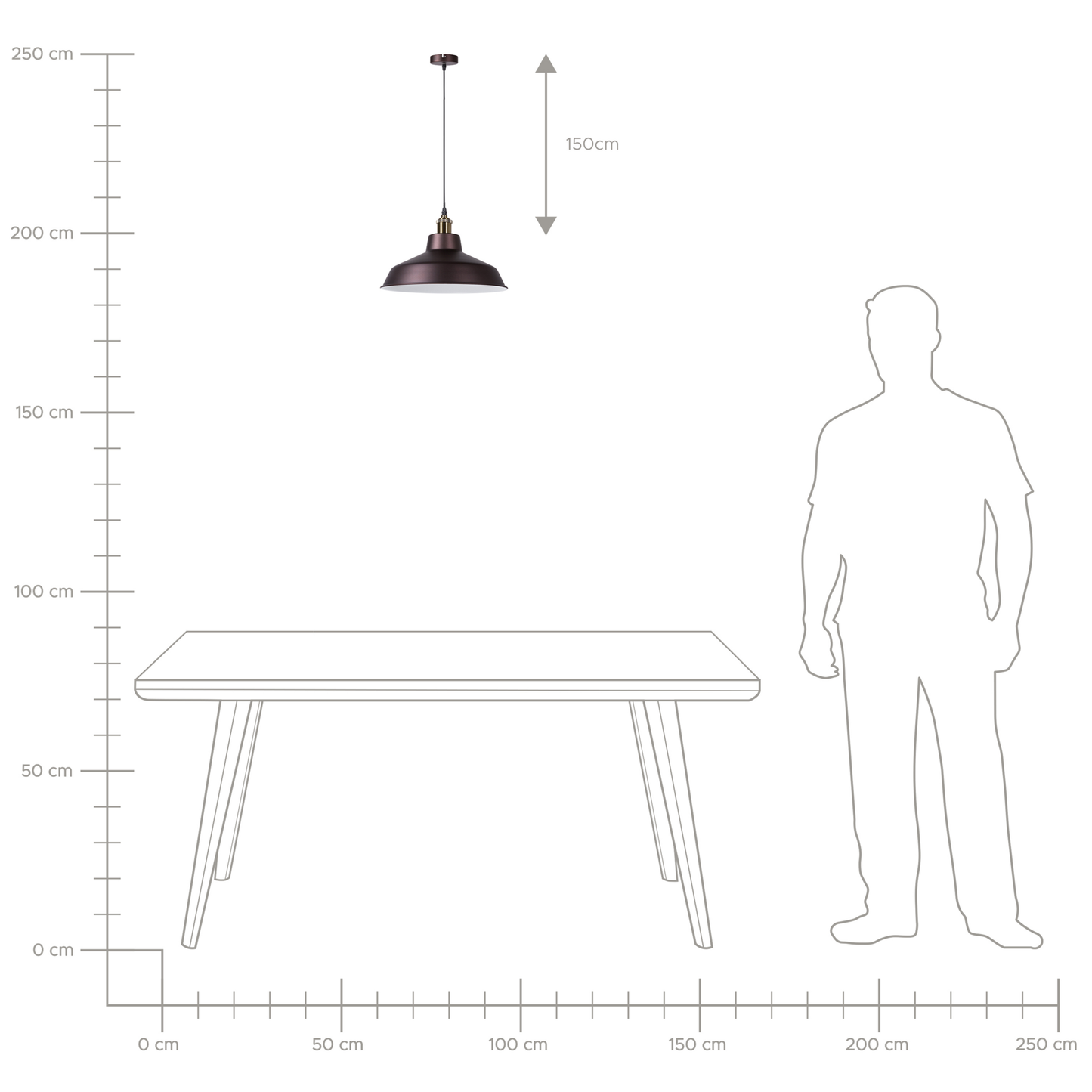 Hängelampe dunkelbraun rund PECHORA