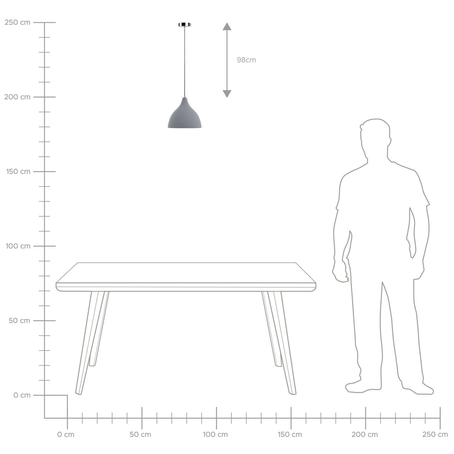 Hängelampe LAMBRO Beton Hellgrau