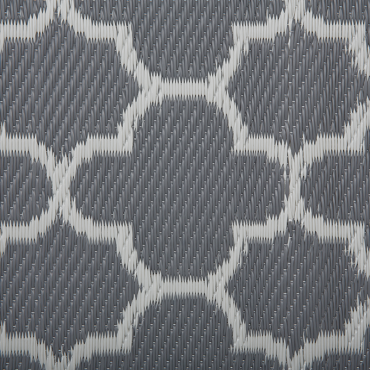 Outdoor Teppich grau 90 x 180 cm marokkanisches Muster zweiseitig Kurzflor SURAT