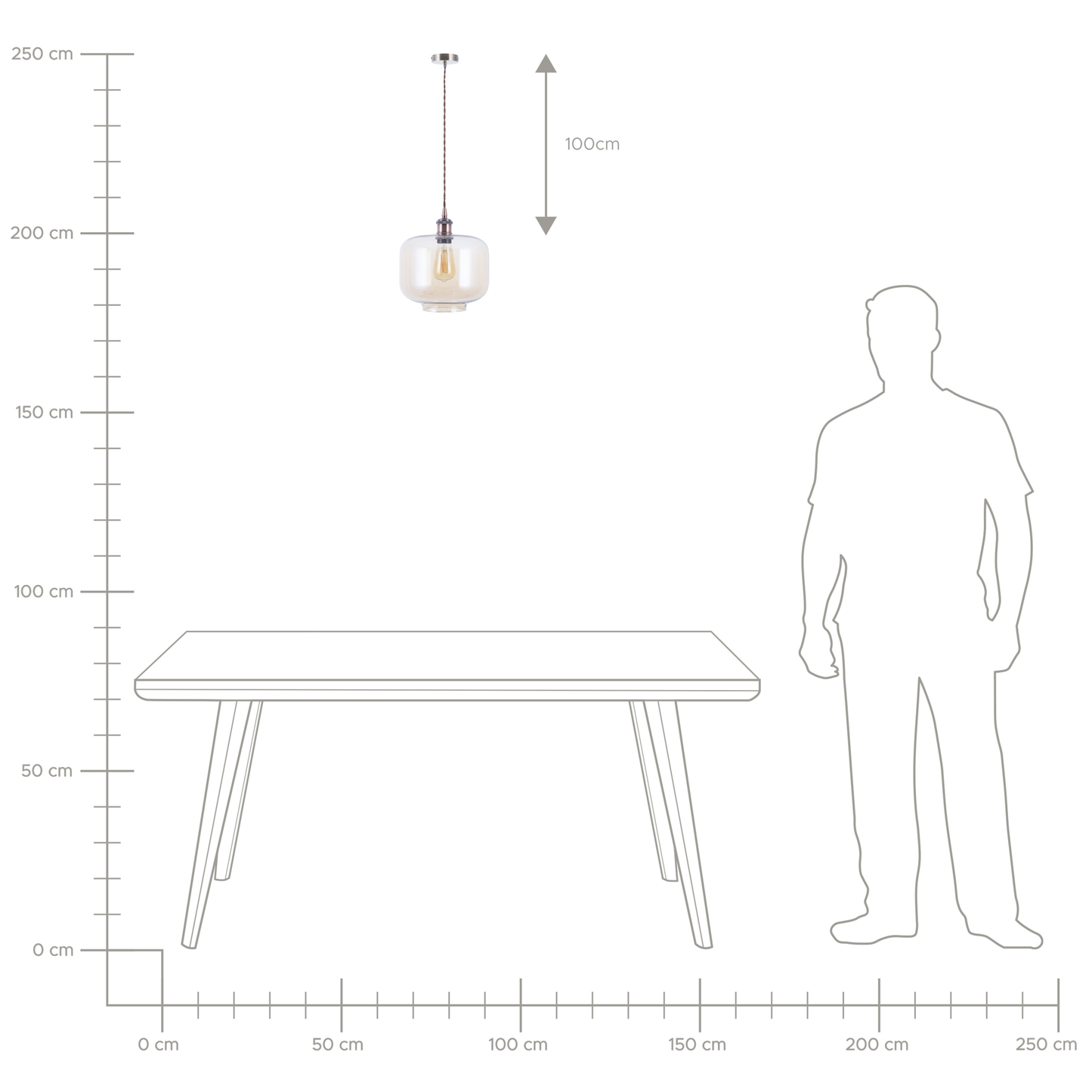 Hängelampe LANATA Glas Transparent