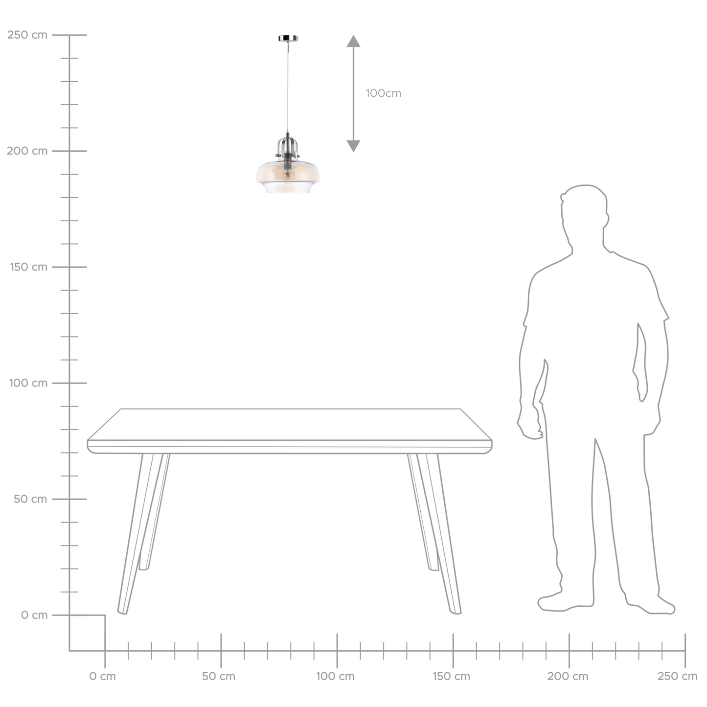 Hängelampe Glas goldgelb Glockenform WILTZ