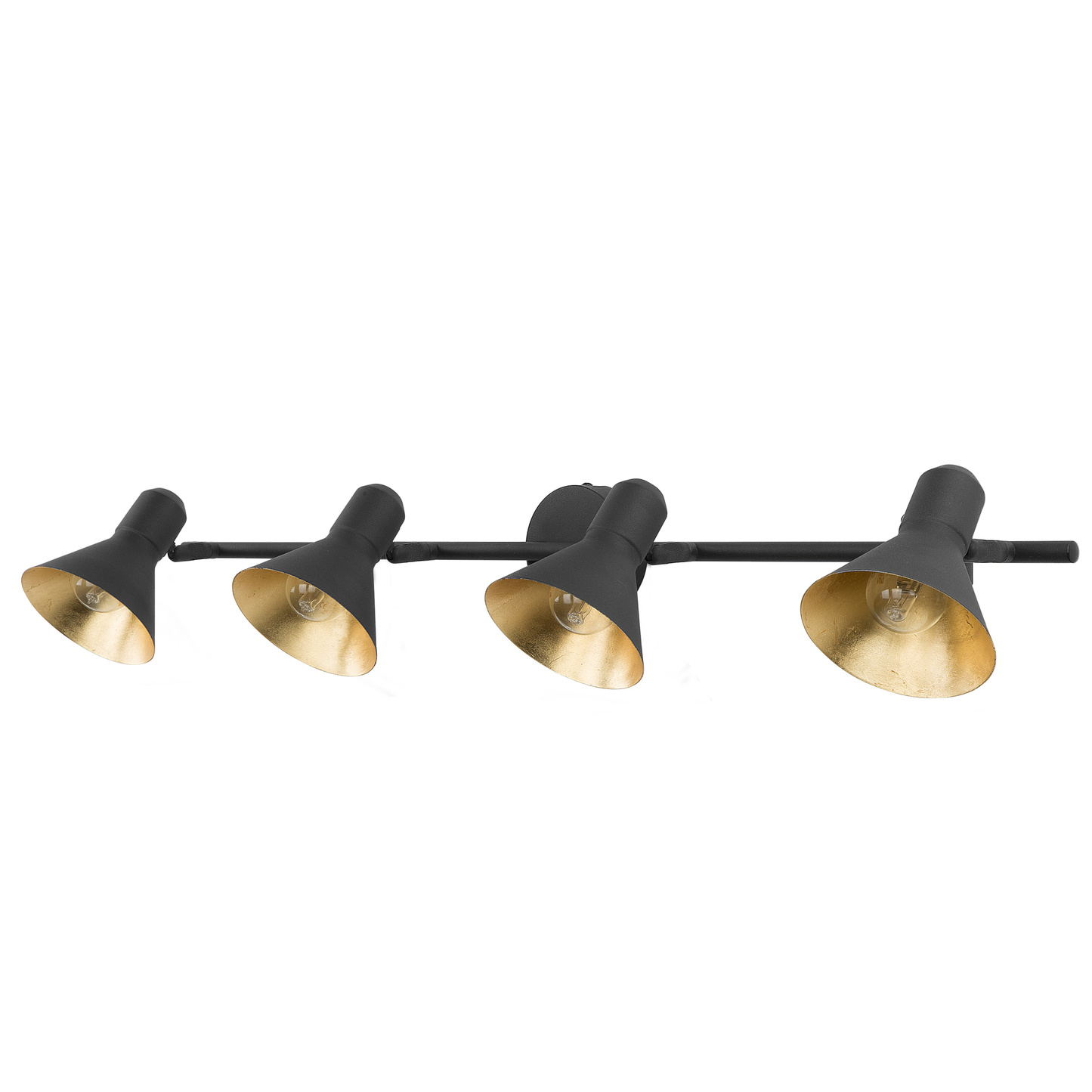 Wandleuchte schwarz / gold 4-flammig Kegelform MERSEY IV