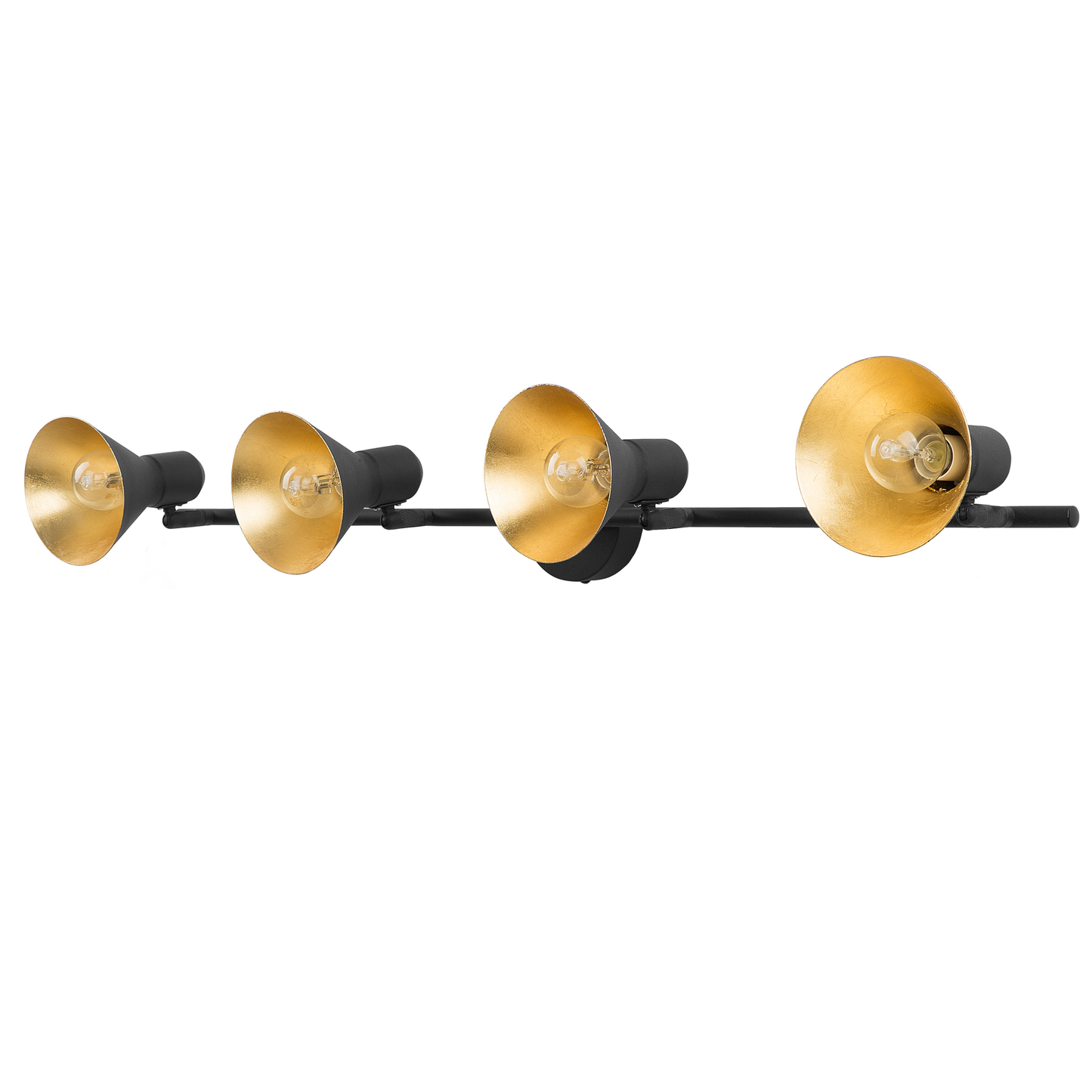 Wandleuchte schwarz / gold 4-flammig Kegelform MERSEY IV