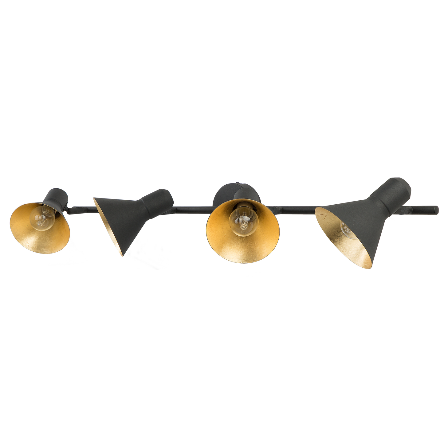 Wandleuchte schwarz / gold 4-flammig Kegelform MERSEY IV