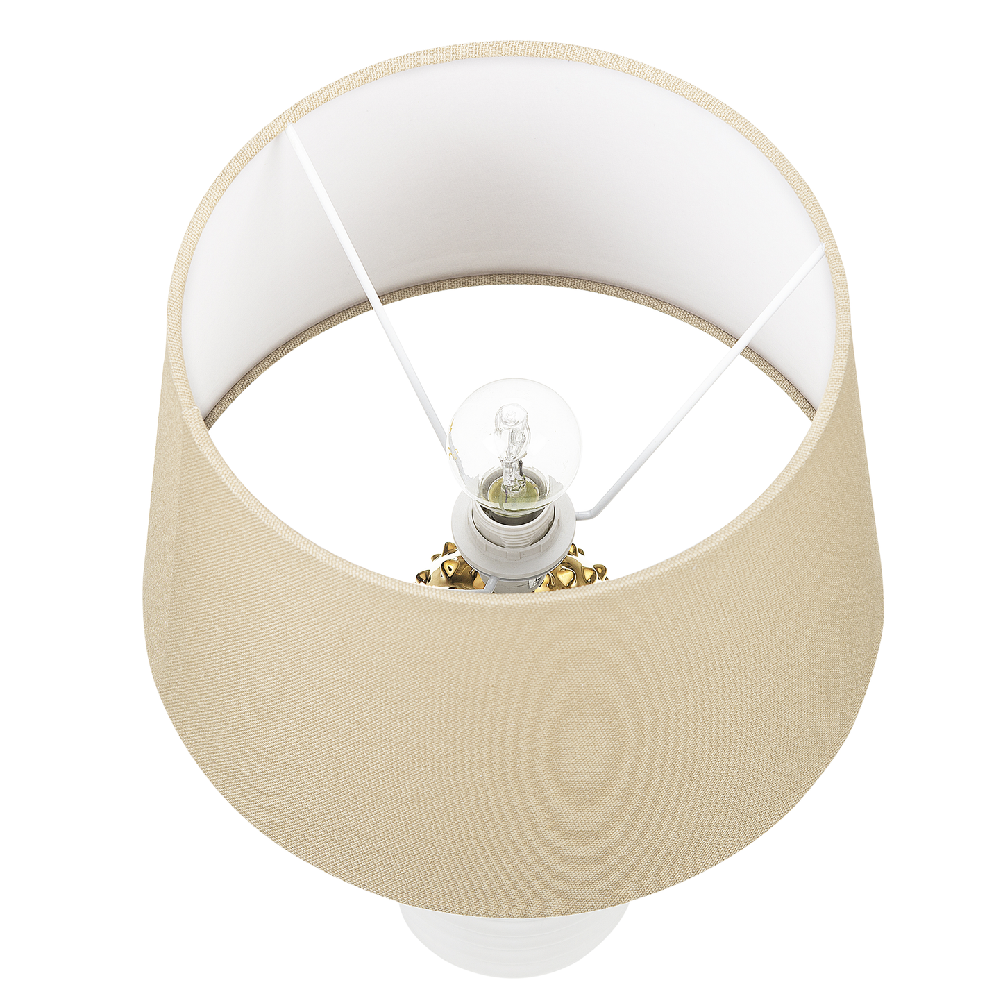 Tischlampe gold / weiss 43 cm Kegelform VELISE