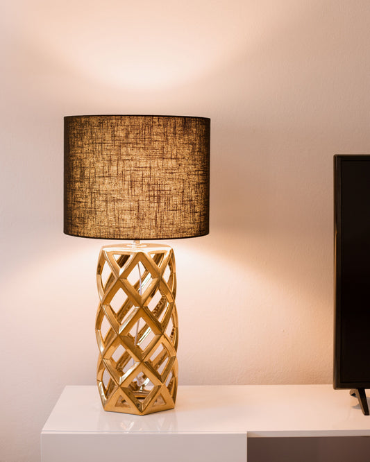Tischleuchte SELJA Keramik Gold