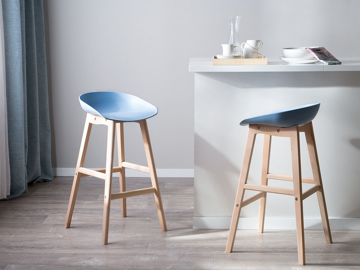Barhocker 2er Set Hellblau MICCO
