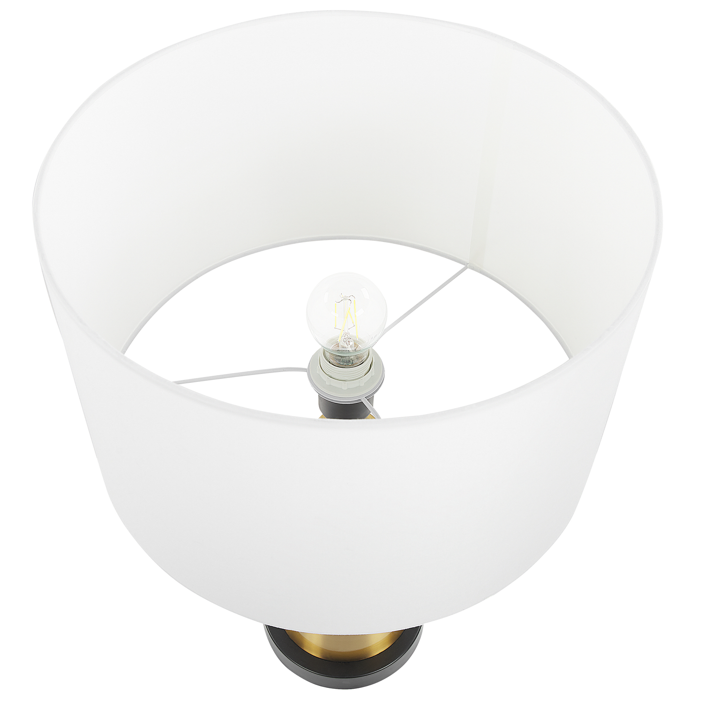 Tischlampe hellbeige / gold 60 cm Trommelform SANDON