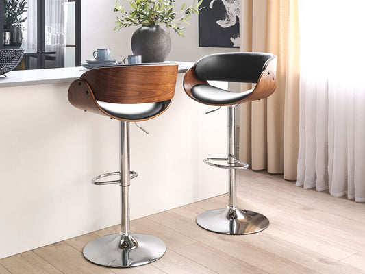 Barhocker Kunstleder Schwarz BAKU