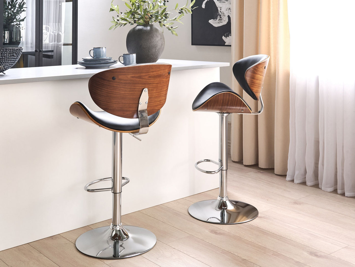 Barhocker Kunstleder Schwarz ROTTERDAM