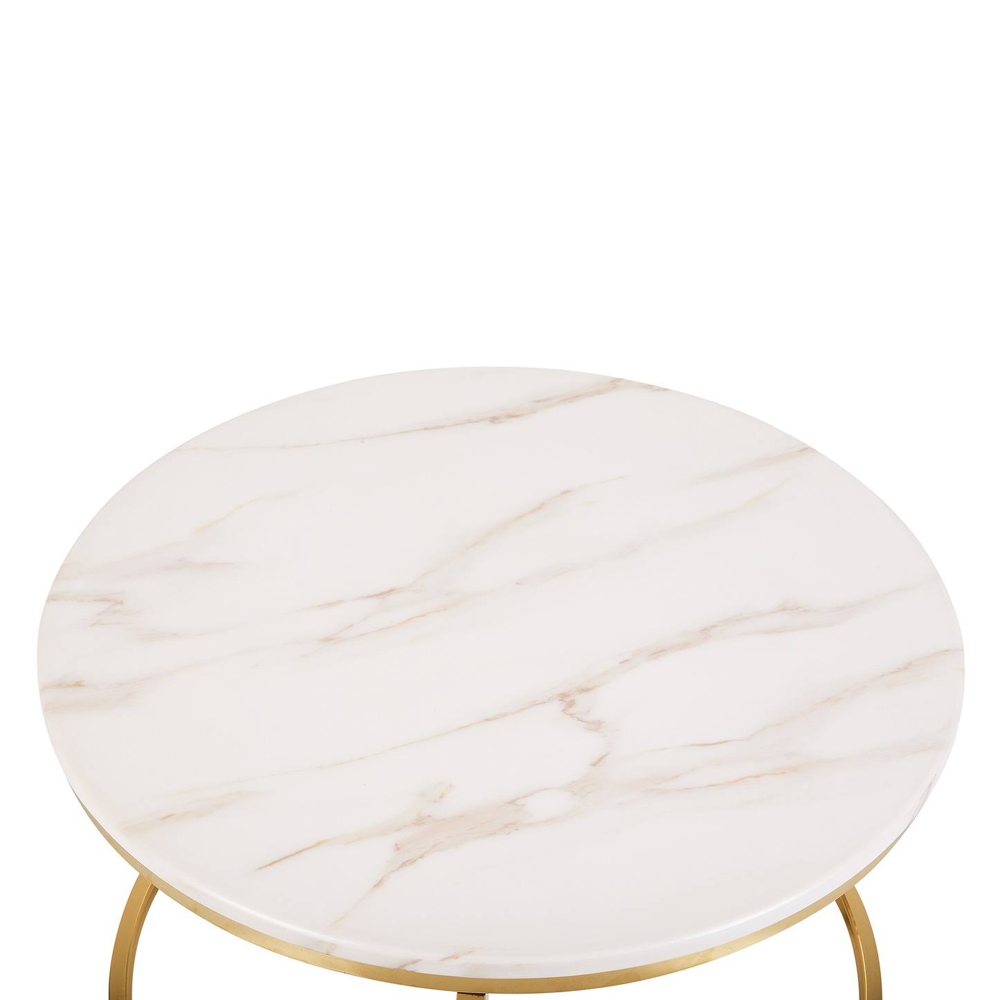 Couchtisch Marmor Optik beige / gold ⌀ 70 cm CORAL