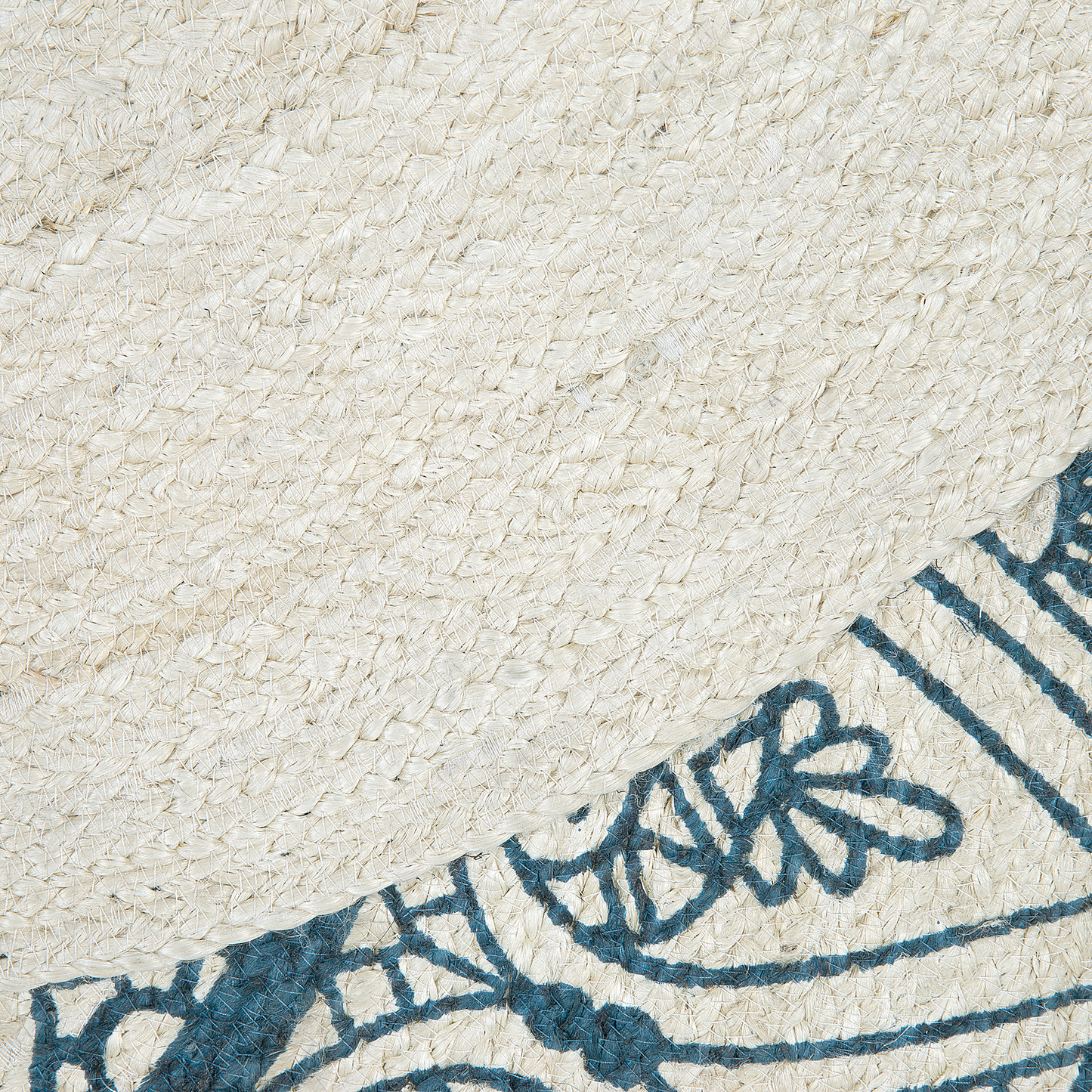 Teppich Jute blau ⌀ 120 cm Kurzflor ANADERE