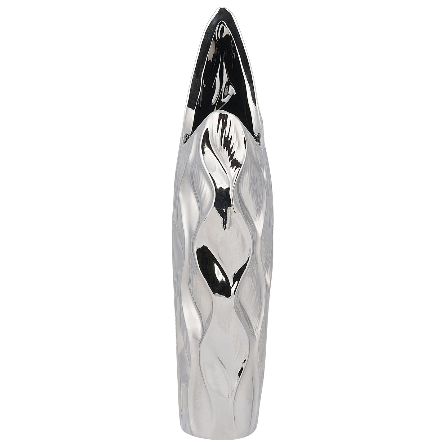 Dekovase HALUZA Steinzeug 35 cm Silber