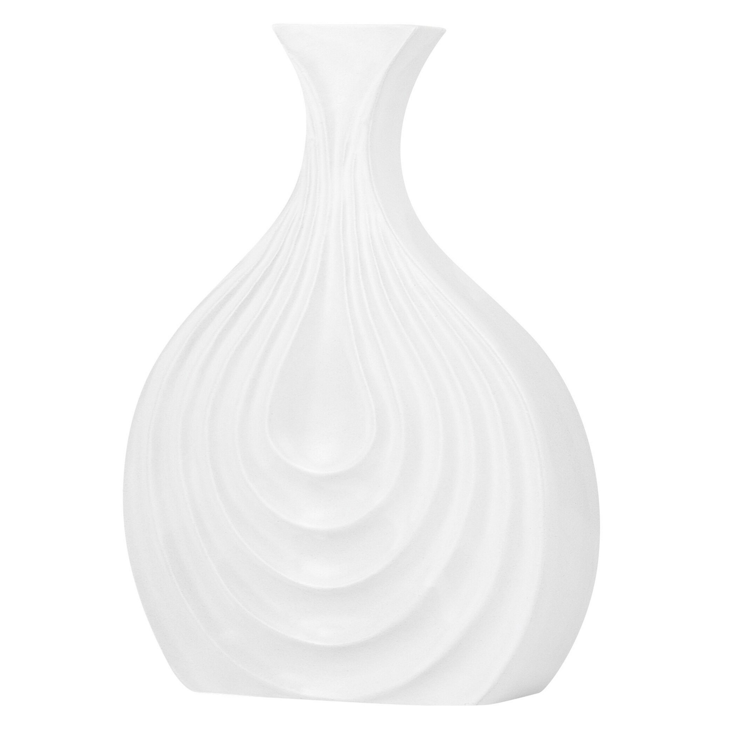 Dekovase THAPSUS Steinzeug 25 cm Weiss