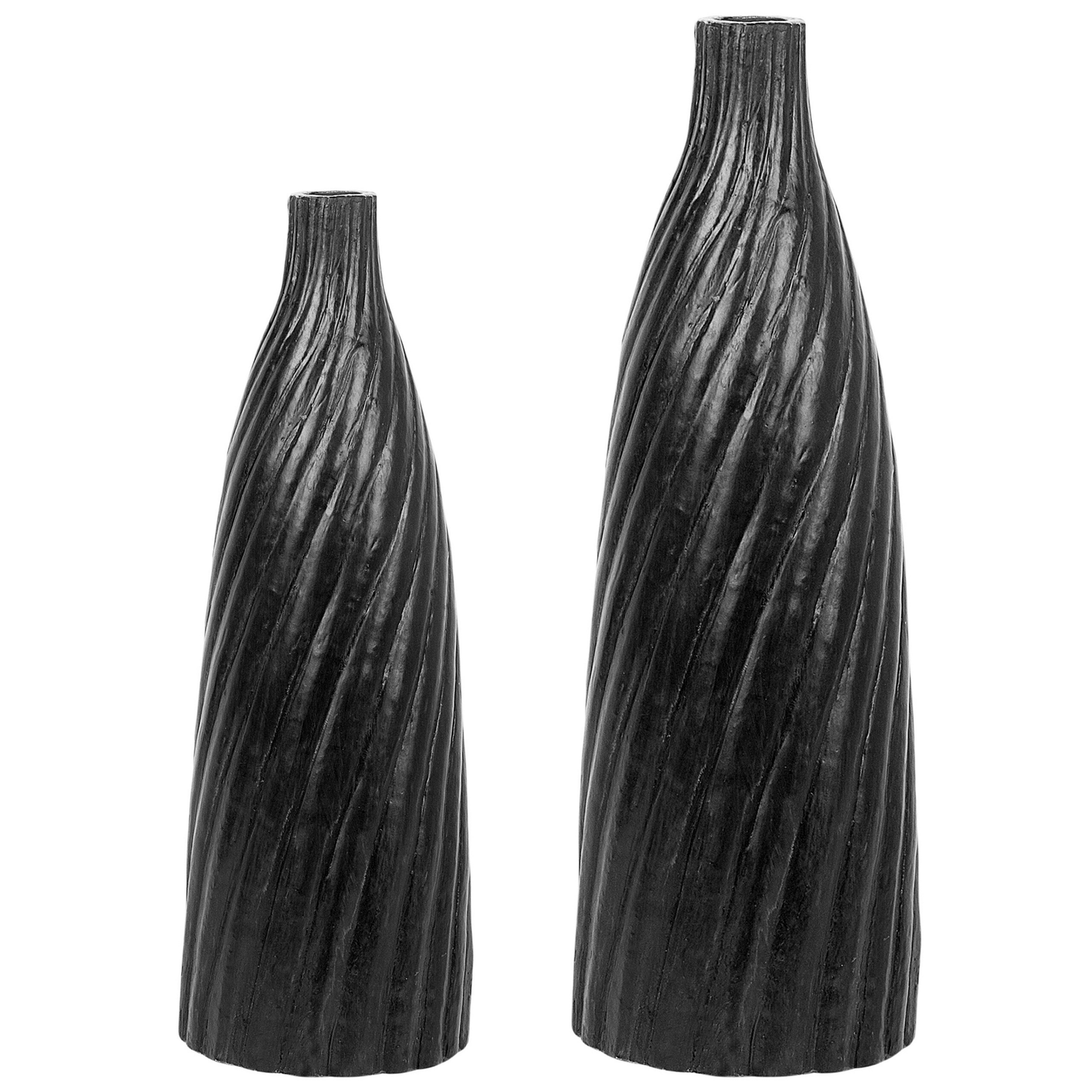 Terrakotta Dekovase 45 cm Schwarz Silber FLORENTIA