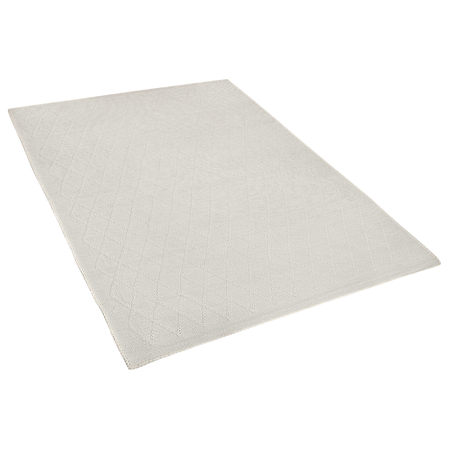 Teppich Wolle cremeweiss 80 x 150 cm Kurzflor ERZIN