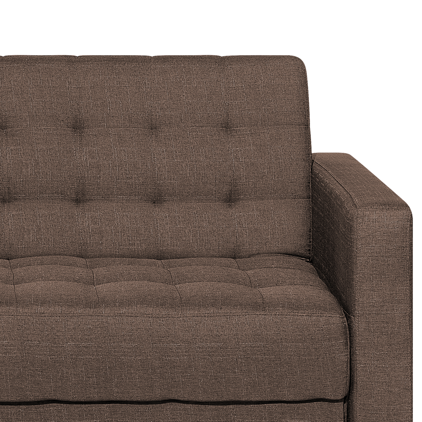 Schlafsofa Polsterbezug dunkelbraun rechtsseitig mit Ottomane ABERDEEN