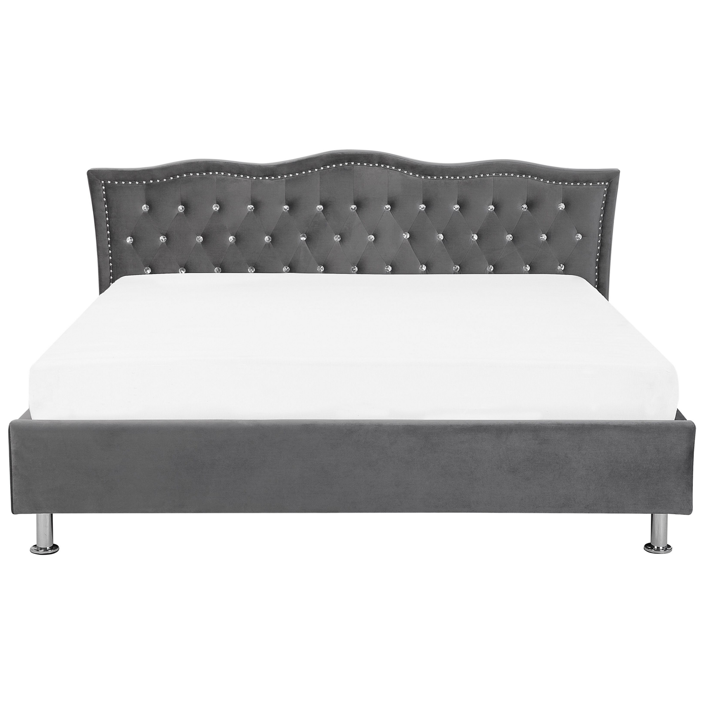 Bett Samtstoff dunkelgrau Bettkasten 180 x 200 cm METZ