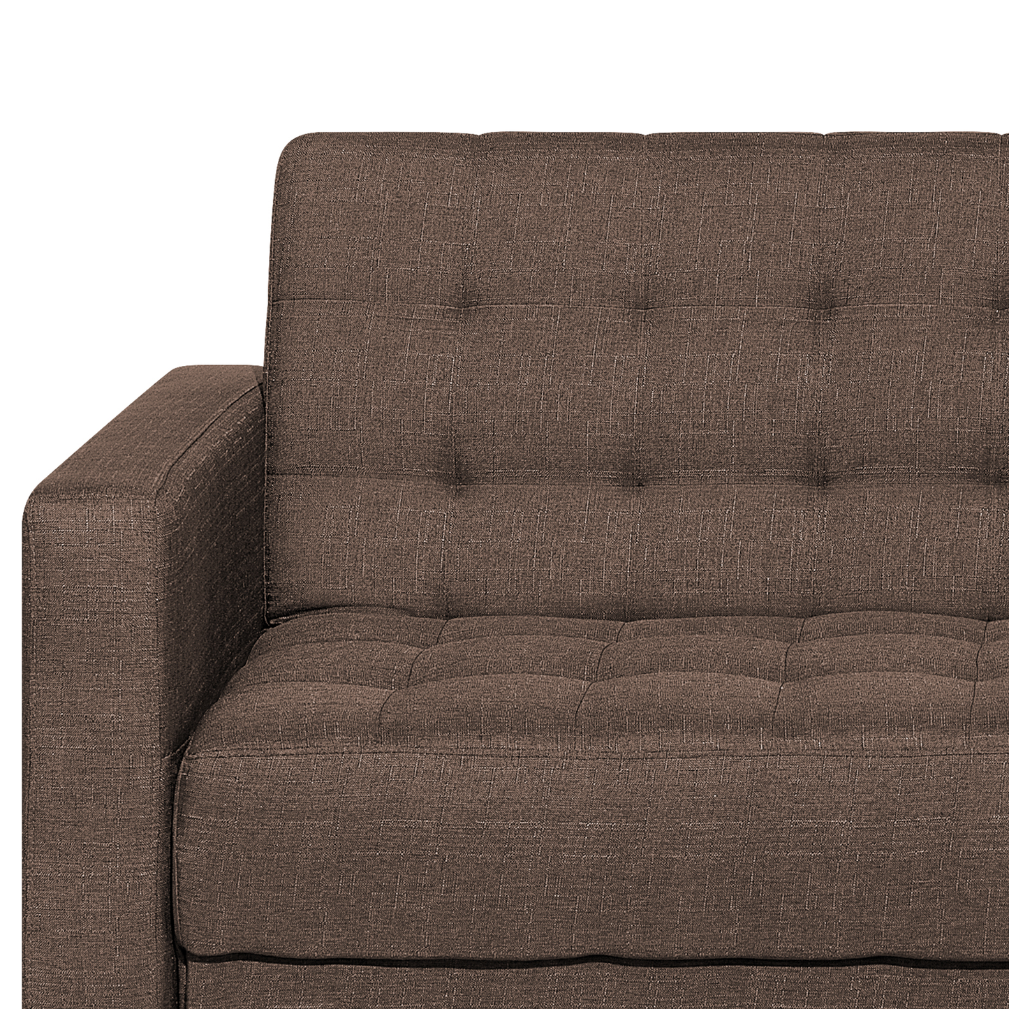 Schlafsofa Polsterbezug dunkelbraun linksseitig mit Ottomane ABERDEEN