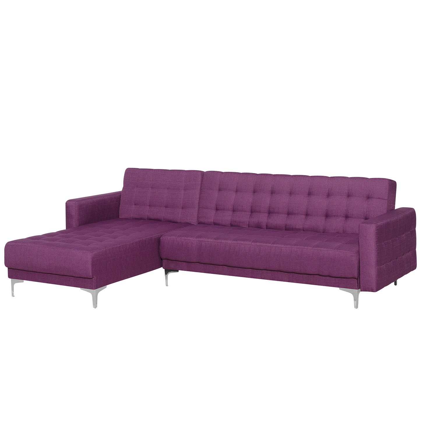 4-Sitzer Ecksofa violett Schlaffunktion rechtsseitig ABERDEEN